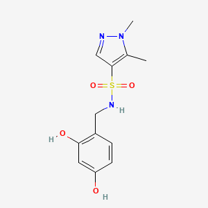 N-[(2,4-dihydroxyphenyl)methyl]-1,5-dimethylpyrazole-4-sulfonamide