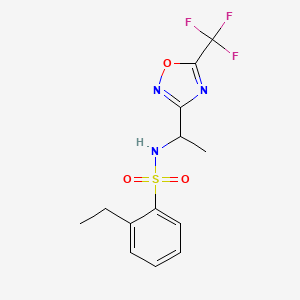 2-ethyl-N-[1-[5-(trifluoromethyl)-1,2,4-oxadiazol-3-yl]ethyl]benzenesulfonamide