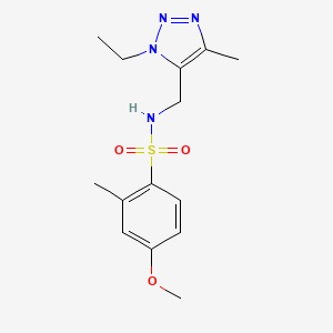 N-[(3-ethyl-5-methyltriazol-4-yl)methyl]-4-methoxy-2-methylbenzenesulfonamide