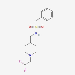 molecular formula C15H22F2N2O2S B6750839 N-[[1-(2,2-difluoroethyl)piperidin-4-yl]methyl]-1-phenylmethanesulfonamide 