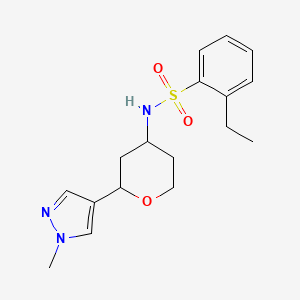 2-ethyl-N-[2-(1-methylpyrazol-4-yl)oxan-4-yl]benzenesulfonamide