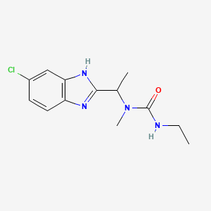 molecular formula C13H17ClN4O B6750863 1-[1-(6-chloro-1H-benzimidazol-2-yl)ethyl]-3-ethyl-1-methylurea 