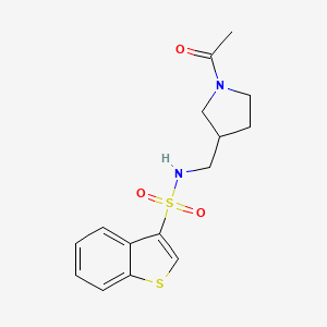 N-[(1-acetylpyrrolidin-3-yl)methyl]-1-benzothiophene-3-sulfonamide