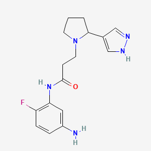 N-(5-amino-2-fluorophenyl)-3-[2-(1H-pyrazol-4-yl)pyrrolidin-1-yl]propanamide