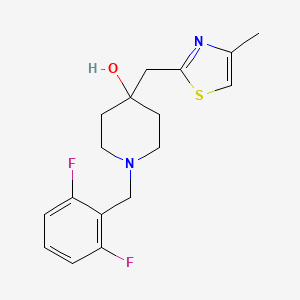 1-[(2,6-Difluorophenyl)methyl]-4-[(4-methyl-1,3-thiazol-2-yl)methyl]piperidin-4-ol