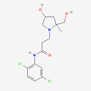 molecular formula C15H20Cl2N2O3 B6750967 N-(2,5-dichlorophenyl)-3-[4-hydroxy-2-(hydroxymethyl)-2-methylpyrrolidin-1-yl]propanamide 