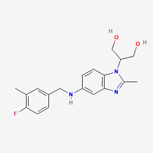 2-[5-[(4-Fluoro-3-methylphenyl)methylamino]-2-methylbenzimidazol-1-yl]propane-1,3-diol