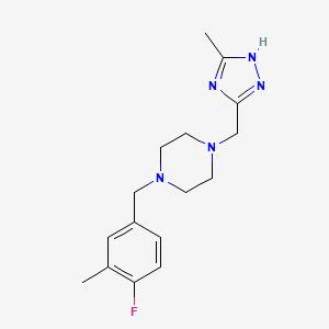 1-[(4-fluoro-3-methylphenyl)methyl]-4-[(5-methyl-1H-1,2,4-triazol-3-yl)methyl]piperazine