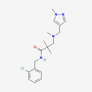 N-[(2-chlorophenyl)methyl]-2,2-dimethyl-3-[methyl-[(1-methylpyrazol-4-yl)methyl]amino]propanamide