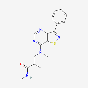 molecular formula C17H19N5OS B6751043 N,2-dimethyl-3-[methyl-(3-phenyl-[1,2]thiazolo[4,5-d]pyrimidin-7-yl)amino]propanamide 