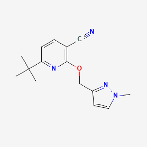 molecular formula C15H18N4O B6751076 6-Tert-butyl-2-[(1-methylpyrazol-3-yl)methoxy]pyridine-3-carbonitrile 