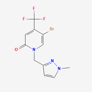 molecular formula C11H9BrF3N3O B6751077 5-Bromo-1-[(1-methylpyrazol-3-yl)methyl]-4-(trifluoromethyl)pyridin-2-one 