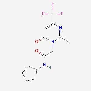 molecular formula C13H16F3N3O2 B6751081 N-cyclopentyl-2-[2-methyl-6-oxo-4-(trifluoromethyl)pyrimidin-1-yl]acetamide 