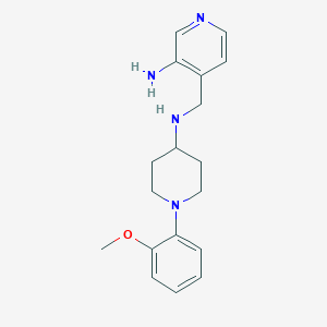 molecular formula C18H24N4O B6751086 4-[[[1-(2-Methoxyphenyl)piperidin-4-yl]amino]methyl]pyridin-3-amine 