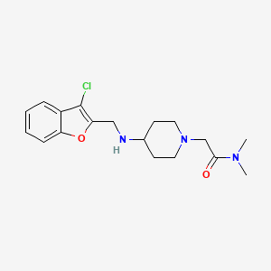 molecular formula C18H24ClN3O2 B6751100 2-[4-[(3-chloro-1-benzofuran-2-yl)methylamino]piperidin-1-yl]-N,N-dimethylacetamide 