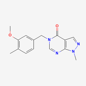 5-[(3-Methoxy-4-methylphenyl)methyl]-1-methylpyrazolo[3,4-d]pyrimidin-4-one