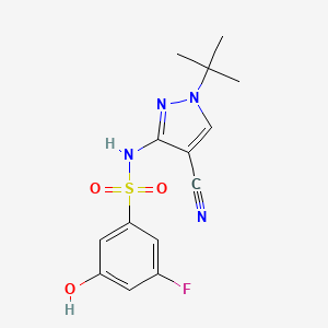 N-(1-tert-butyl-4-cyanopyrazol-3-yl)-3-fluoro-5-hydroxybenzenesulfonamide