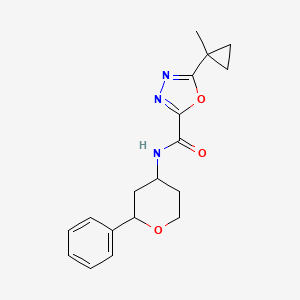 5-(1-methylcyclopropyl)-N-(2-phenyloxan-4-yl)-1,3,4-oxadiazole-2-carboxamide