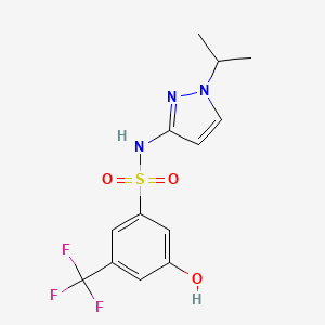 molecular formula C13H14F3N3O3S B6751173 3-hydroxy-N-(1-propan-2-ylpyrazol-3-yl)-5-(trifluoromethyl)benzenesulfonamide 