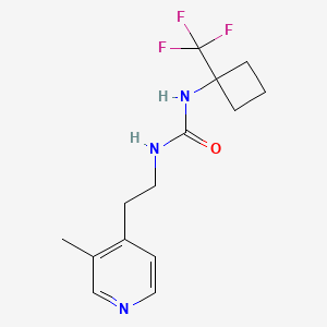 molecular formula C14H18F3N3O B6751188 1-[2-(3-Methylpyridin-4-yl)ethyl]-3-[1-(trifluoromethyl)cyclobutyl]urea 