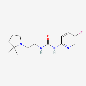 molecular formula C14H21FN4O B6751217 1-[2-(2,2-Dimethylpyrrolidin-1-yl)ethyl]-3-(5-fluoropyridin-2-yl)urea 