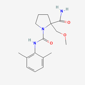 molecular formula C16H23N3O3 B6751245 1-N-(2,6-dimethylphenyl)-2-(methoxymethyl)pyrrolidine-1,2-dicarboxamide 