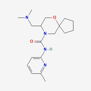 molecular formula C18H28N4O2 B6751263 8-[(dimethylamino)methyl]-N-(6-methylpyridin-2-yl)-6-oxa-9-azaspiro[4.5]decane-9-carboxamide 