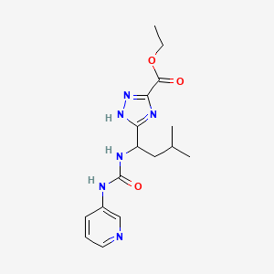 ethyl 5-[3-methyl-1-(pyridin-3-ylcarbamoylamino)butyl]-1H-1,2,4-triazole-3-carboxylate