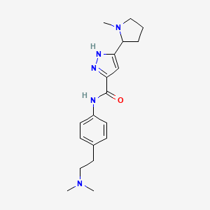 N-[4-[2-(dimethylamino)ethyl]phenyl]-5-(1-methylpyrrolidin-2-yl)-1H-pyrazole-3-carboxamide