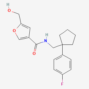 N-[[1-(4-fluorophenyl)cyclopentyl]methyl]-5-(hydroxymethyl)furan-3-carboxamide