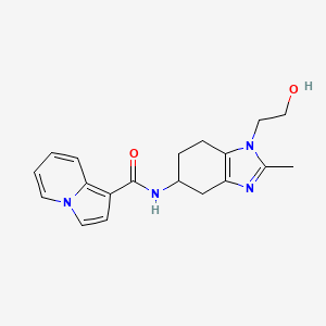 molecular formula C19H22N4O2 B6751341 N-[1-(2-hydroxyethyl)-2-methyl-4,5,6,7-tetrahydrobenzimidazol-5-yl]indolizine-1-carboxamide 