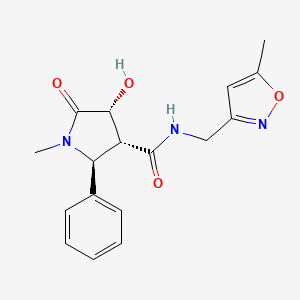 (2S,3R,4R)-4-hydroxy-1-methyl-N-[(5-methyl-1,2-oxazol-3-yl)methyl]-5-oxo-2-phenylpyrrolidine-3-carboxamide