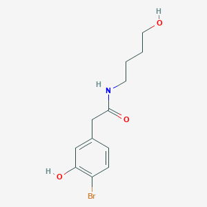 molecular formula C12H16BrNO3 B6751351 2-(4-bromo-3-hydroxyphenyl)-N-(4-hydroxybutyl)acetamide 