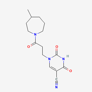 molecular formula C15H20N4O3 B6751370 1-[3-(4-Methylazepan-1-yl)-3-oxopropyl]-2,4-dioxopyrimidine-5-carbonitrile 