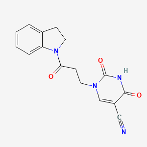 1-[3-(2,3-Dihydroindol-1-yl)-3-oxopropyl]-2,4-dioxopyrimidine-5-carbonitrile