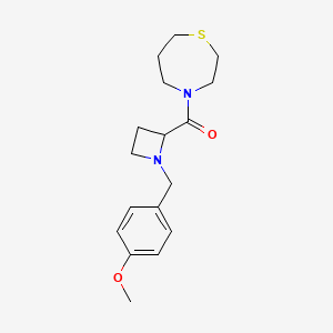 [1-[(4-Methoxyphenyl)methyl]azetidin-2-yl]-(1,4-thiazepan-4-yl)methanone