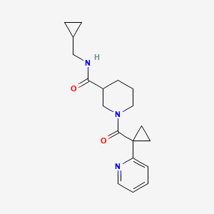 molecular formula C19H25N3O2 B6751404 N-(cyclopropylmethyl)-1-(1-pyridin-2-ylcyclopropanecarbonyl)piperidine-3-carboxamide 