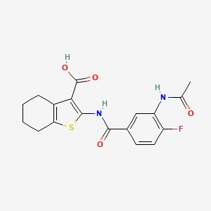 2-[(3-Acetamido-4-fluorobenzoyl)amino]-4,5,6,7-tetrahydro-1-benzothiophene-3-carboxylic acid