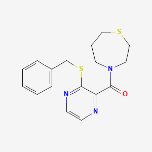 molecular formula C17H19N3OS2 B6751419 (3-Benzylsulfanylpyrazin-2-yl)-(1,4-thiazepan-4-yl)methanone 