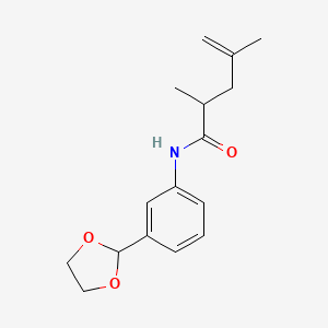 N-[3-(1,3-dioxolan-2-yl)phenyl]-2,4-dimethylpent-4-enamide