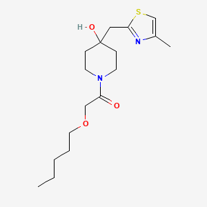 1-[4-Hydroxy-4-[(4-methyl-1,3-thiazol-2-yl)methyl]piperidin-1-yl]-2-pentoxyethanone