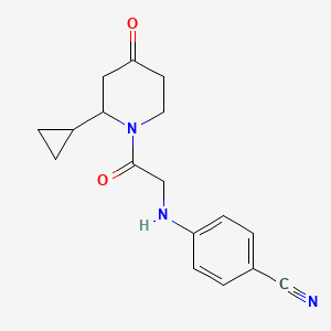 4-[[2-(2-Cyclopropyl-4-oxopiperidin-1-yl)-2-oxoethyl]amino]benzonitrile