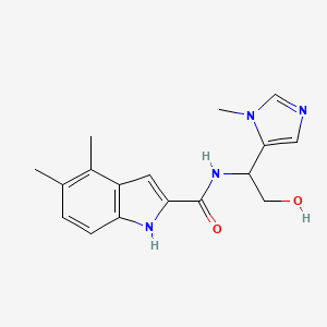 molecular formula C17H20N4O2 B6751475 N-[2-hydroxy-1-(3-methylimidazol-4-yl)ethyl]-4,5-dimethyl-1H-indole-2-carboxamide 