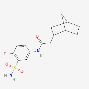 2-(2-bicyclo[2.2.1]heptanyl)-N-(4-fluoro-3-sulfamoylphenyl)acetamide