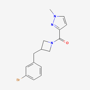 [3-[(3-Bromophenyl)methyl]azetidin-1-yl]-(1-methylpyrazol-3-yl)methanone