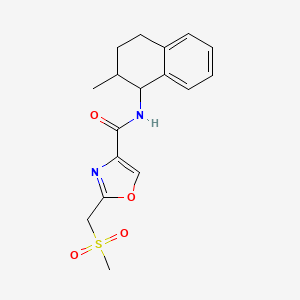 molecular formula C17H20N2O4S B6751549 2-(methylsulfonylmethyl)-N-(2-methyl-1,2,3,4-tetrahydronaphthalen-1-yl)-1,3-oxazole-4-carboxamide 