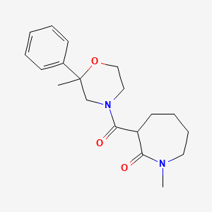 molecular formula C19H26N2O3 B6751574 1-Methyl-3-(2-methyl-2-phenylmorpholine-4-carbonyl)azepan-2-one 