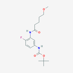 molecular formula C17H25FN2O4 B6751581 tert-butyl N-[4-fluoro-3-(5-methoxypentanoylamino)phenyl]carbamate 