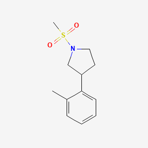 molecular formula C12H17NO2S B6751598 3-(2-Methylphenyl)-1-methylsulfonylpyrrolidine 