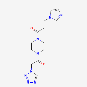 3-Imidazol-1-yl-1-[4-[2-(tetrazol-1-yl)acetyl]piperazin-1-yl]propan-1-one